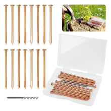 25 Pieces Copper Nails for Killing Tree Stump , 3.15 Inch Copper Nails with Drill, Stake Removal Nailer for Trees