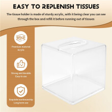 Taschentuchbox Aus Transparentem Acryl mit Deckel, Kosmetiktuchspender-Box für die Arbeitsplatte, Transparenter Kunststofftrockner