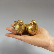 Brass Cute Bird Statue, Copper Animal Sparrow Statue Sculpture Crafts Desktop Decoration Gift Collection 1Pcs