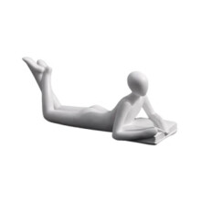 Statue de Lecture Nordique Figurines en Résine Décoration de Bureau Sculpture Art Moderne Ornement Décoration de Maison Bureau Artisanat Blanc A