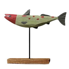 Statua di Pesce In Legno Decorazioni per La Casa Nordiche Ornamenti di Sculture di Pesce Soggiorno Camera da Letto Ristorante Decorazione B