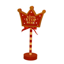 Luzes Vintage de Natal, Placa Do Pólo Norte, Placa de Rua com Luz LED, Decoração de Mesa de Madeira para Natal, Decoração de Natal e
