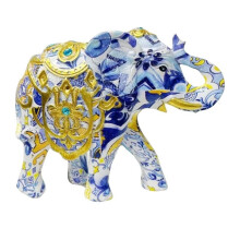 Decorative Elephant Statue Sophisticated Resin Ornament Animals Figurines Collectible Elephant Statue Decor for Desktop