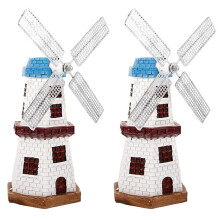 Windmill Ornaments, Retro European Dutch Windmill Statue Windmill Model Rural Desktop Ornaments Architectural Decoration