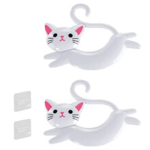 Barra de Toalla con Forma de Gato para Montar en la Pared, Toallero Bonito Sin Perforaciones, Toallero de Dibujos Animados Detrás de la Puerta