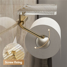 Toilet Paper Holder Wall Mounted Tissue Holder No-Punch Roll Holder Bathroom Accessories Gold