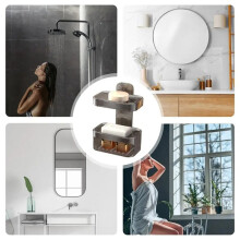 Shower Soap Dish Wall Mounted Toiletries Container Double Layer Drill Free Universal Strong Suction Soap Wall Holder