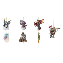 7PCS Christmas Tree the Gothic Holiday Ornament Dragon Statue Tree Decoration Christmas Tree Pendant for HomeParty Gifts