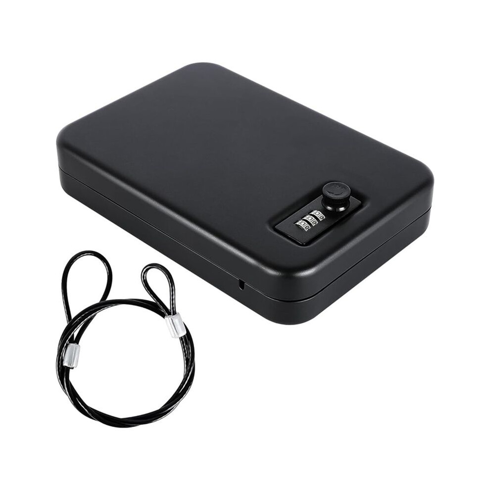 Gun Safe For Pistols, Solid Steel Pistol Safe, Small Handgun Lock Box With Combination Lock Portable Travel Handgun Safe 4713906138321
