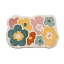 Cute Flower Bathroom Rug, Machine Washable Bathroom Floor Mat, Extra Soft Absorbent Non-Slip Bath Rug,50x80cm