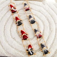 Fabric Ladder Christmas Doll Hanging Curtain Dress Christmas Tree Living Room Decoration A