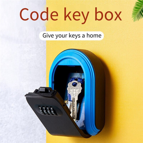 Key Safe Box  4 Digit Combination Outdoor Key Security Storage Case Key Lock Box Wall Mounted,Black & Red 1