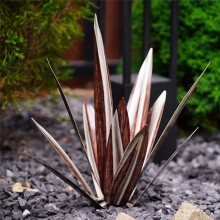 Escultura Rústica de Tequila, Plantas Rústicas de Agave de Metal para Pátio Externo, Decoração de Casa Agave de Metal Pintado À Mão, H
