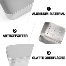 2 Tvålkoppar Av Aluminium med Dräneringsställ, Fuktbeständiga, Rostfria Metalltvålskålar för Hemmet eller Resor