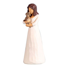 Resin Statue Holding Pet, Family Gift Sculptures and Decorations, Bedroom Living Room Tabletop Decorative Gift-Dog