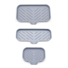 3PCS Countertop Dry Silicone Mat Drain Soap Pad Bathroom Soap Dish