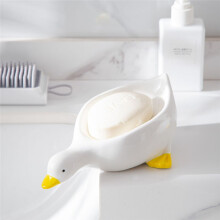 Yellow Duck Shape Soap Box Cartoon Soap Dish Drainable Soap Holder Soap Container Soap Dish for Tray Bathroom