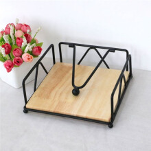 Masid Wood Tissue Holder Hem Servettbehållare Guld Metall Servett Tissue Fodral för Hotellrestaurangdekoration,D