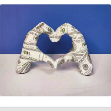 Colorful Gesture Decoration, Love Finger Statue Modern, Modern Art Sculpture Personalized Finger Home Decoration, B