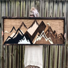 Wood Mountain Wall Art Will Bring Gable Art Decoration Sunset Moon Scene Decoration A