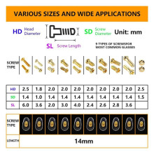 Glasses Nose Pad, Eyeglasses Nose Pads Replacement Repair Kit , Eye Glass Repair Kit with Screws, for Eye Glasses