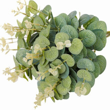 20PCS Fake Plants Silk Eucalyptus Leaf Diy Decorations for Home Garden Wedding Scrapbooking Artificial Flower