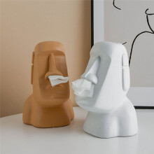 Napkin Box Nordic Style Stone Statue Nostril Tissue Box Napkin Paper Holder Box 3D Toilet Paper Home Decoration C