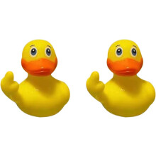 2 Stuks Gele Badkuip Eendjes Decor, 2.28" Vinger Eend, Schattige Kleine Speelgoed Auto Accessoires