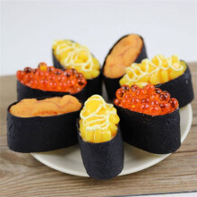 3 Piezas de Simulación de Sushi, Decoración de Onigiri Falso, Decoración en Miniatura, Muestra de Comida, Modelo de Comida Realista de Plástico