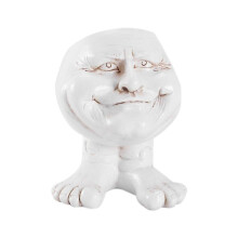 Funny Face Resin Sculpture in Flower Pot with Funny Expression Garden Supplies C