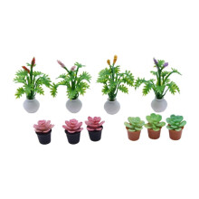 10st Konstgjorda Växter Miniatyrdekorationer Blomsterdekor Minitillbehör Minikrukor Miniväxter Faux Plant