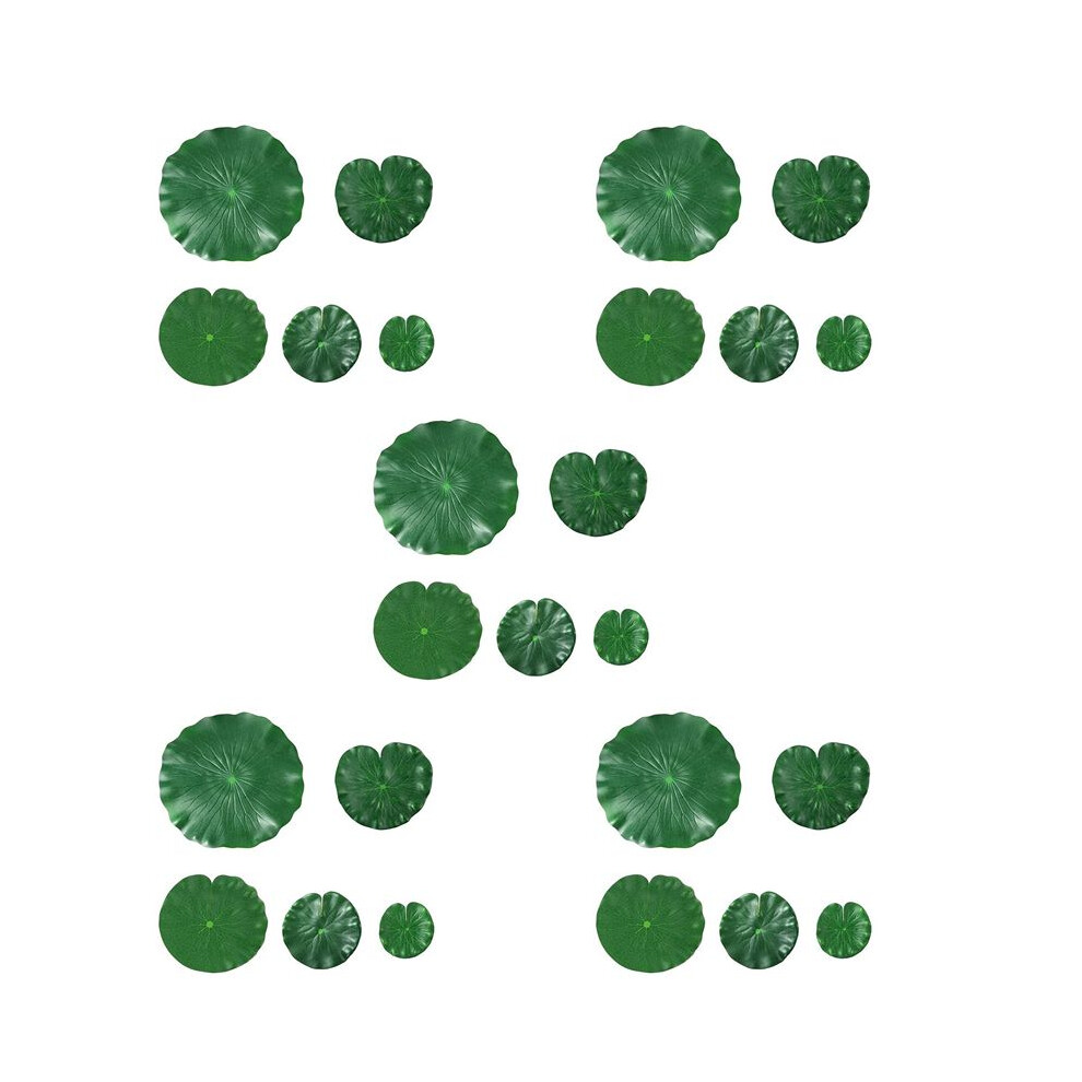 50 Pieces 5 Kinds Artificial Floating Foam Lotus Leaves Lily Pads Artificial Foliage Pond Decor For Pool Aquarium Decor 6033105660408