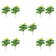 10Pcs Artificial Fiddle Leaf Fig Tree 19.6 Inch Faux Plants Ficus Bush Greenery for Wedding Courtyard Outdoor Decoration