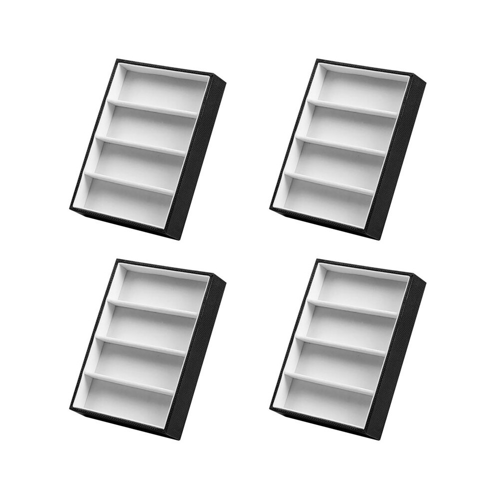 4X Sunglasses Display Glasses Cases 4 Grids Sunglasses Display Box Glasses Display Jewelry Organizer Tray - Black