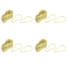 80 Pieces Gold Tone Calabash Design Shower Curtain Rings Hooks Metal Bathroom
