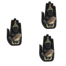 3X Thai Buddha in the Statue Figurine,Zen Buddha Sculpture-Indoor/Outdoor Decor for Garden,Patio