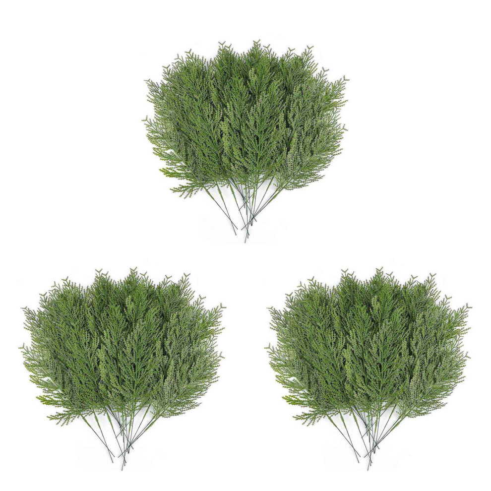Typecat 120 Pcs Artificial Cedar Sprigs Faux Cedar Spray Branches Cedar Cypress Stems Pine Picks Plastic Greenery Christmas Diy