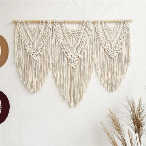 2X Macrame VäGghäNgande HandväVd Bohemisk Bomullsrep Boho  Heminredning 1