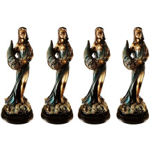 4X Blindfolded Fortuna Statue Ancient Greek Roman Goddess of Fortune Vintage Luck Sculpture Luck Decorations