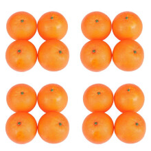 16 Stuks Zacht Plastic Simulatie Oranje Fruit Huisdecoratie Bordeaux
