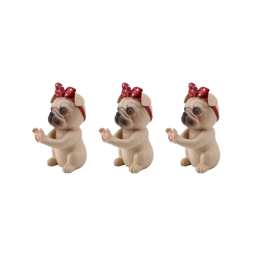 3X Puppy Dog Glasses Holder Stand Eyeglass Retainers Sunglasses Display Cute Animal Design Gift (Pug)