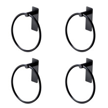 4X Anneau Porte-Serviettes / Porte-Serviettes - Porte-Serviettes Rond Auto-Adhésif Porte-Serviettes pour Salle de Bain, Acier Inoxydable Noir