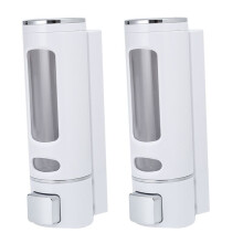 2X 400Ml Soap Dispenser Wall Mount, Manual Hand Shampoo Shower Gel Dispenser Lotion Container for Bathroom Kitchen