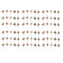 90Pcs Red Christmas Berry and Pine Cone Picks with Holly Branches for Holiday Floral Decor Flower Crafts