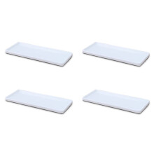 4X Rechteckige Keramik Schale Platte Weißes Porzellan Rechteckige Platte Mund Wasser Tasse Tablett Badezimmer Lebendes Ablagefach