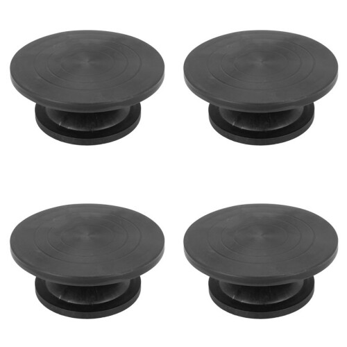 4pcs 30Cm Pottery Wheel Modelling Platform Sculpting Turntable Model Making Clay Sculpture Tools Black