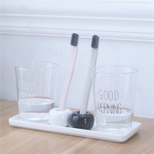4X Rectangular Ceramic Tray Plate White Porcelain Rectangular Plate Mouthwash Cup Tray Bathroom Living Storage Tray 2