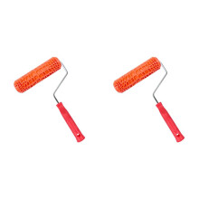 2X Gummi-Krokodil-Kornmuster-Farbroller, DIY-Farbe, Textur, Pigmentdruck, Wandmalerei-Roller mit Griff