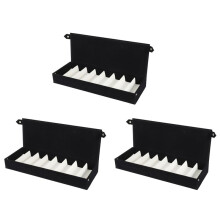 3X 8 Slot Eyewear Stand Holder Sunglasses Glasses Storage Display Case Jewelry Tray Storage Box Organizer Unisex Black