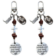 2X Saddle and Bridle Charm Clip, Saddle and Bridle Charm Clip, Leather Saddle Rope Clip, Blessing Decoration B